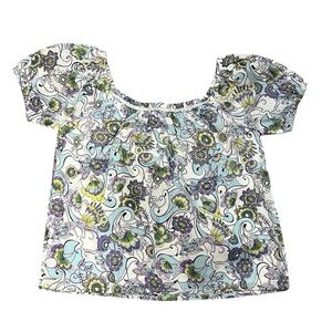 Janie & Jack girls cotton floral short sleeve top size 7